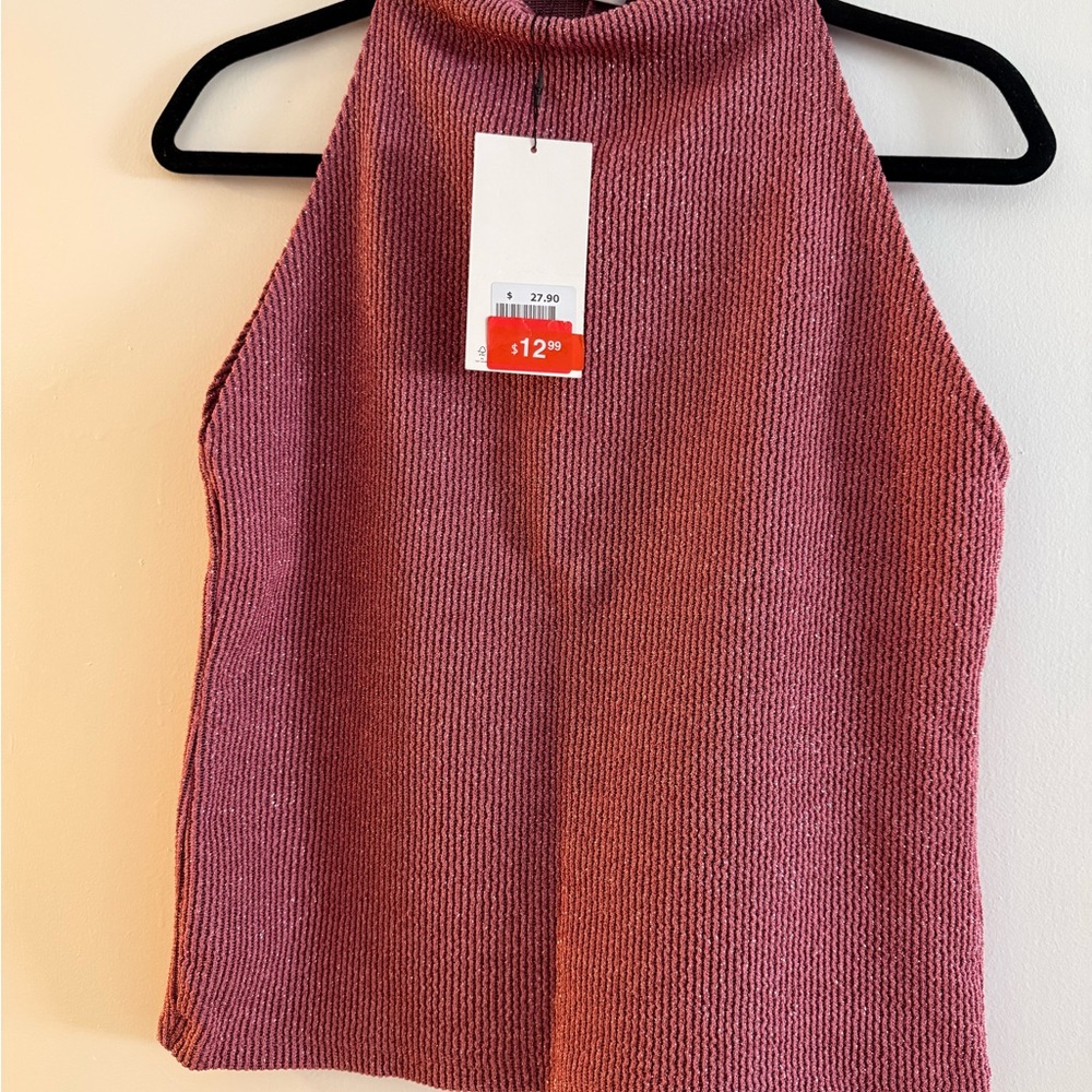 Zara Pink Knit Halter Top
